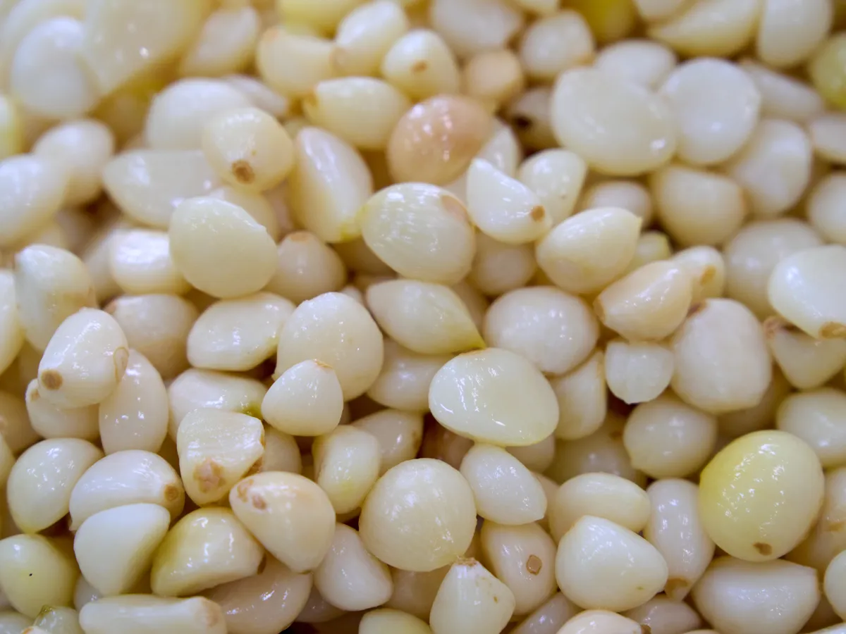 Σκελίδες σκόρδου στις εγκαταστάσεις παραγωγής